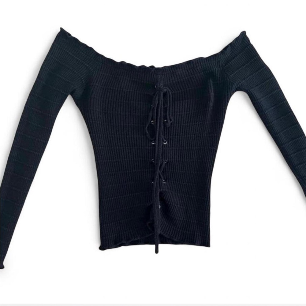 Rue21 Black Ribbed Knit Top